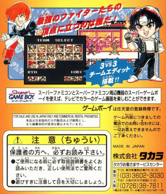 King of Fighters '95, The — box-2D-back (JP)