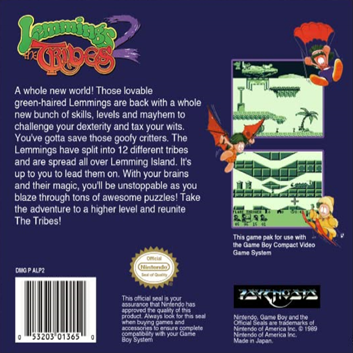 Lemmings 2 - The Tribes — box-2D-back (US)
