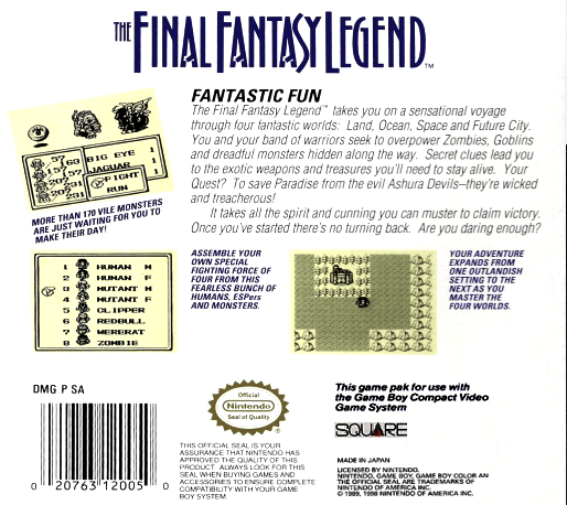 Final Fantasy Legend, The — box-2D-back (US)