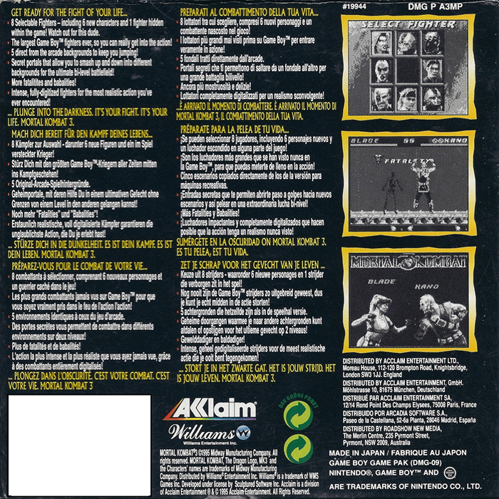 Mortal Kombat 3 — box-2D-back (EU)
