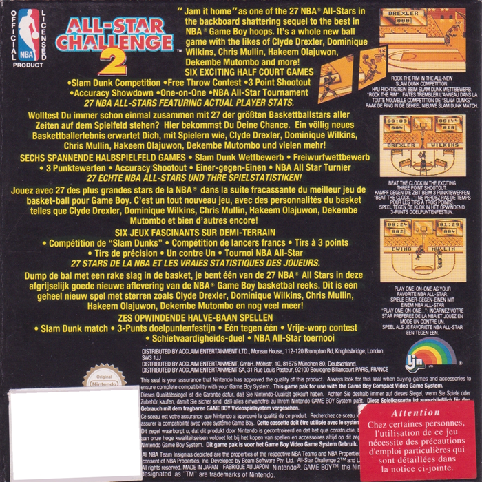 Nba All Star Challenge 2 — box-2D-back (EU)