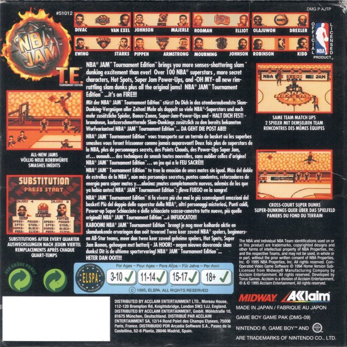 NBA Jam Tournament Edition — box-2D-back (EU)