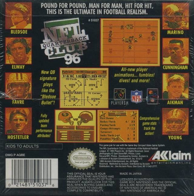 NFL Quarterback Club '96 — box-2D-back (US)