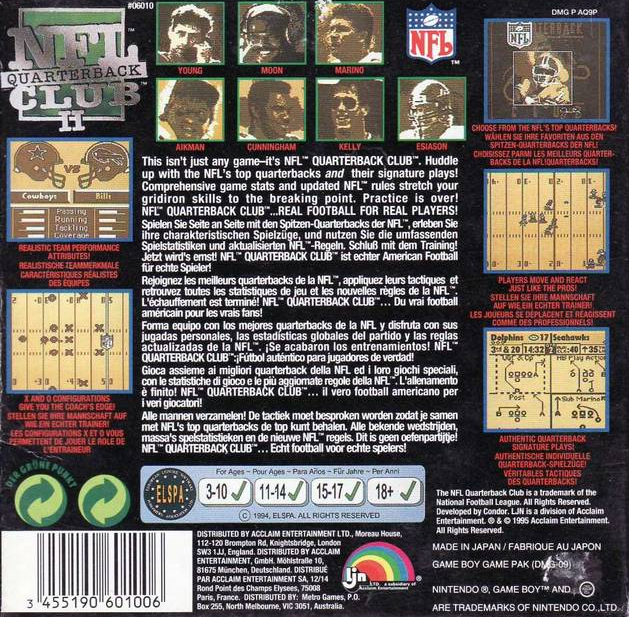 Nfl Quarterback Club 2 — box-2D-back (EU)