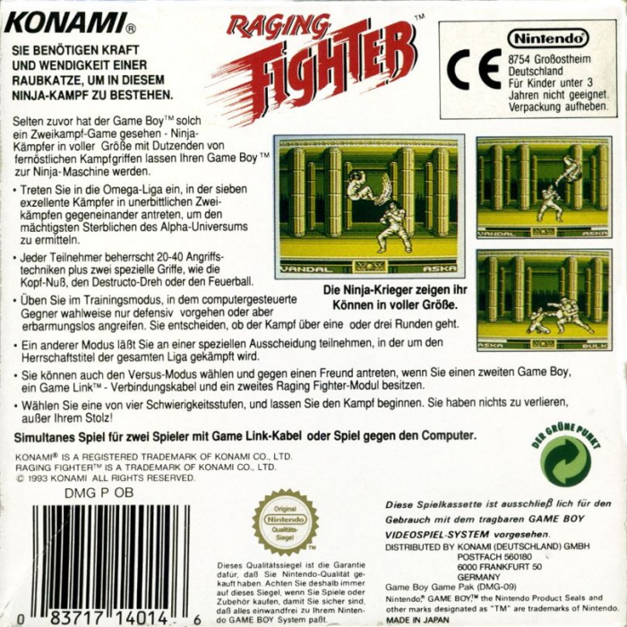 Raging Fighter — box-2D-back (DE)