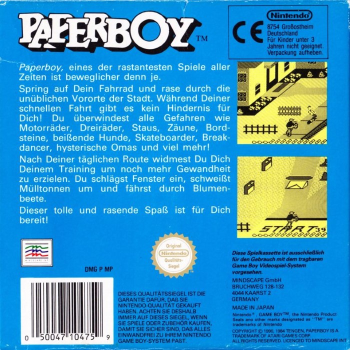 Paperboy — box-2D-back (DE)