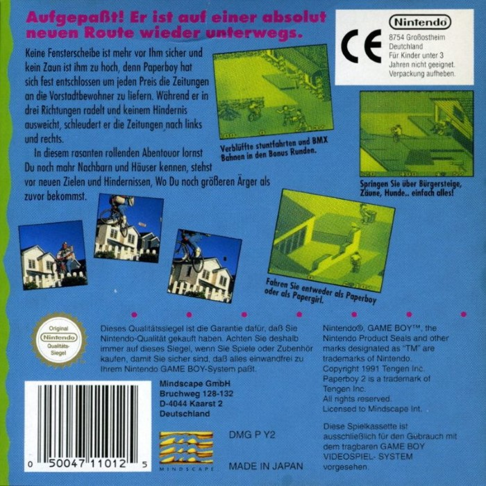 Paperboy 2 — box-2D-back (DE)