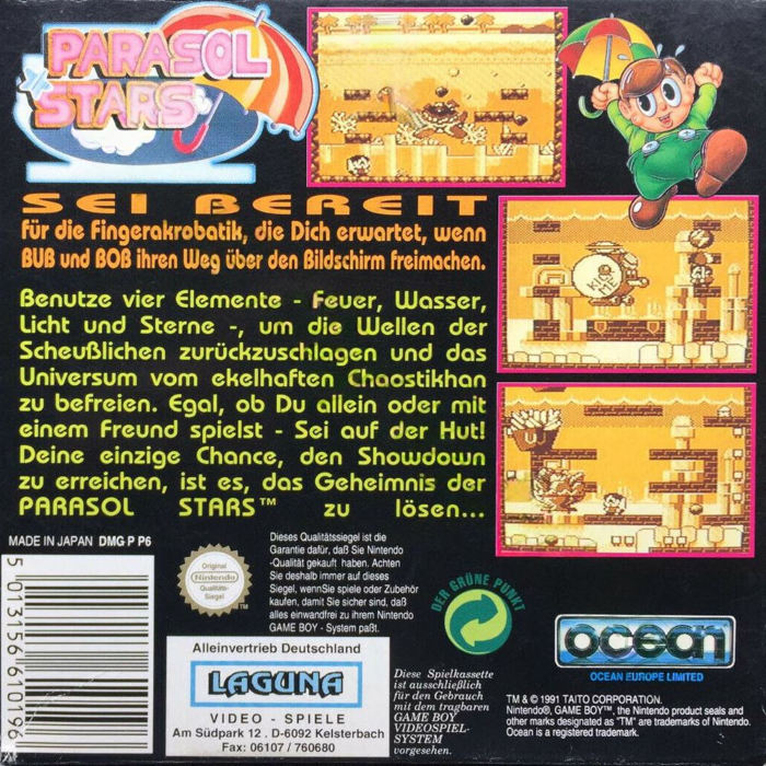 Parasol Stars - Rainbow Islands 2 — box-2D-back (DE)