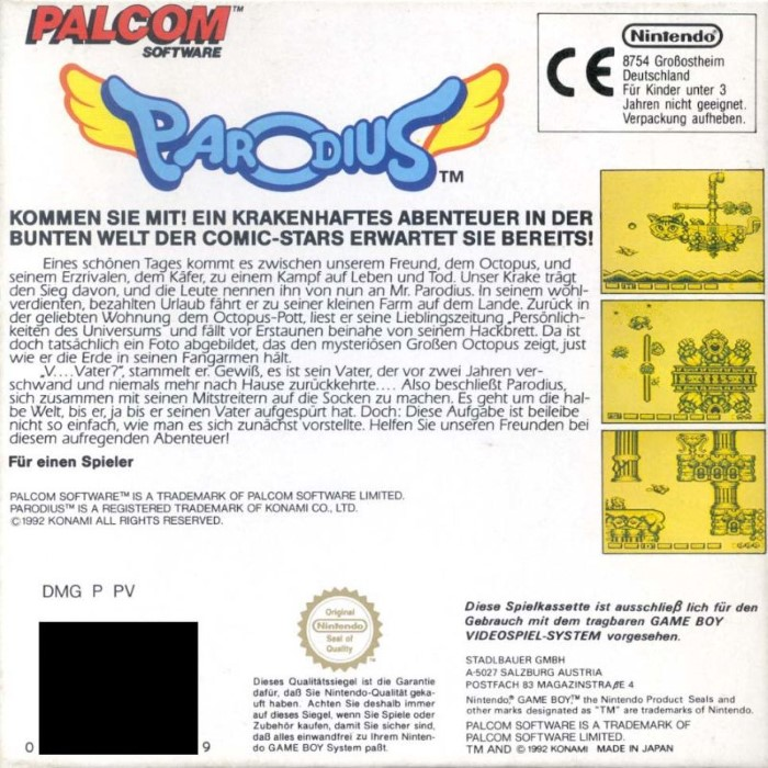 Parodius — box-2D-back (DE)