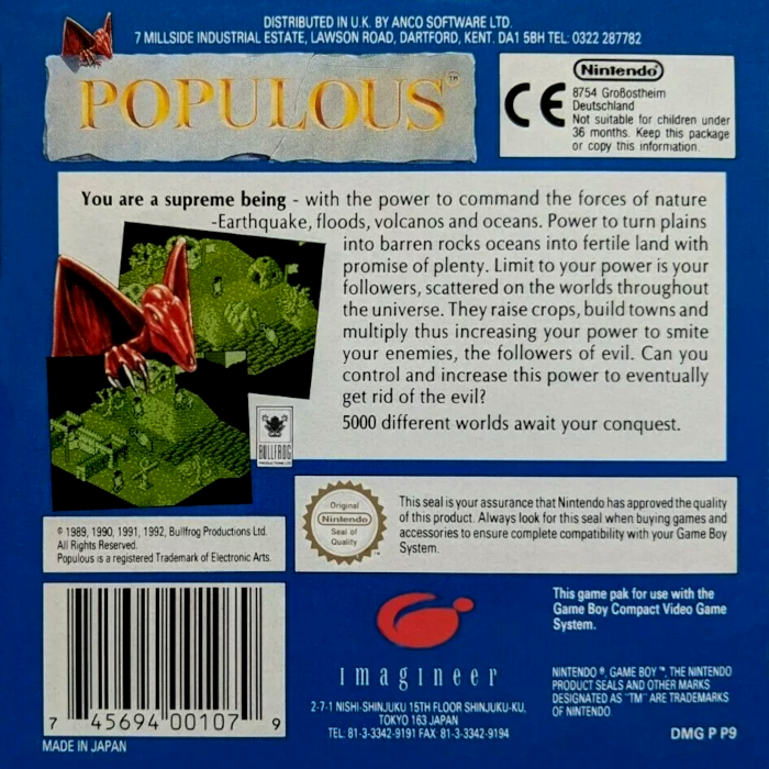 Populous — box-2D-back (EU)