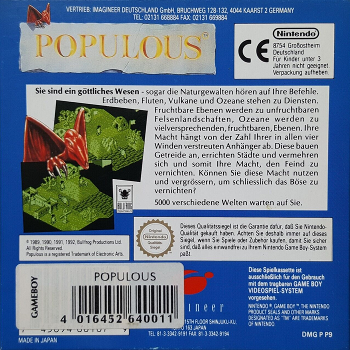 Populous — box-2D-back (DE)