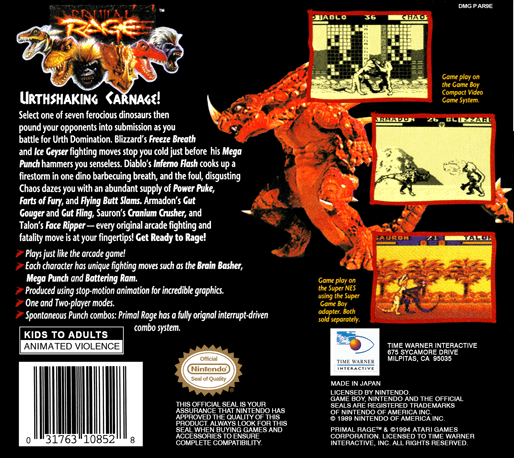 Primal Rage — box-2D-back (US)