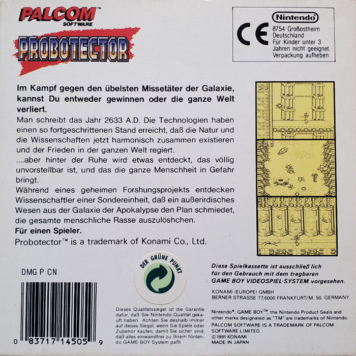 Probotector — box-2D-back (DE)