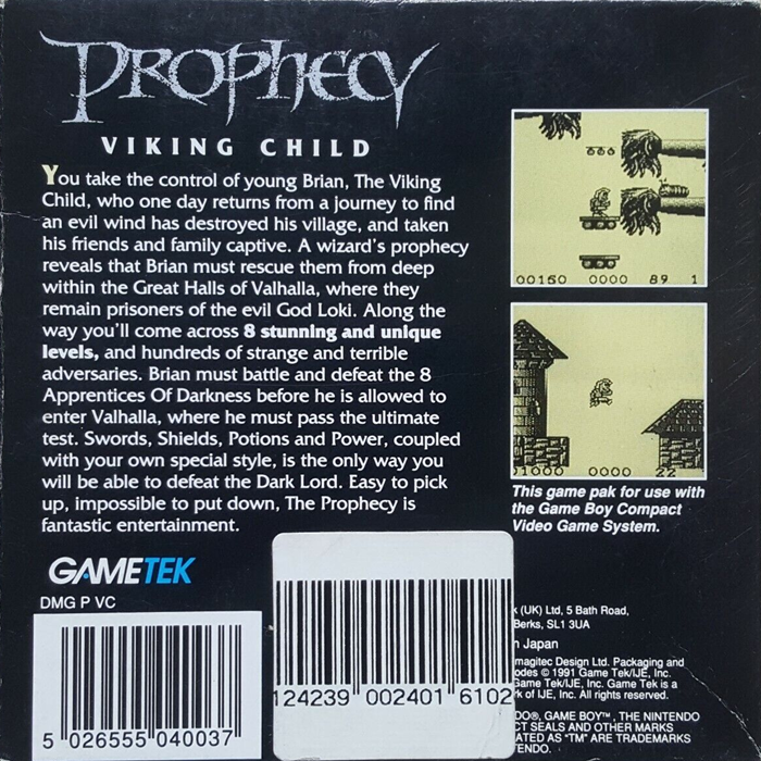 Prophecy : The Viking Child — box-2D-back (EU)