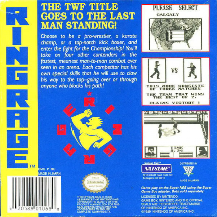 Ring Rage — box-2D-back (US)