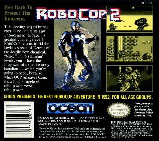 Robocop 2 — box-2D-back (US)