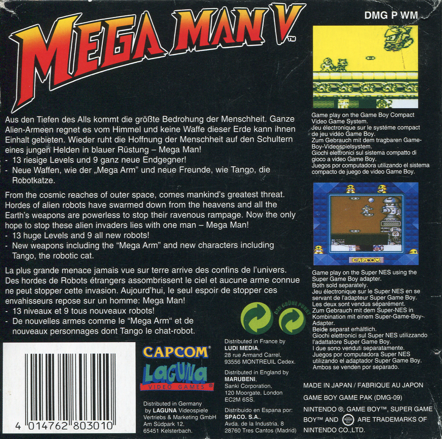Mega Man V — box-2D-back (EU)