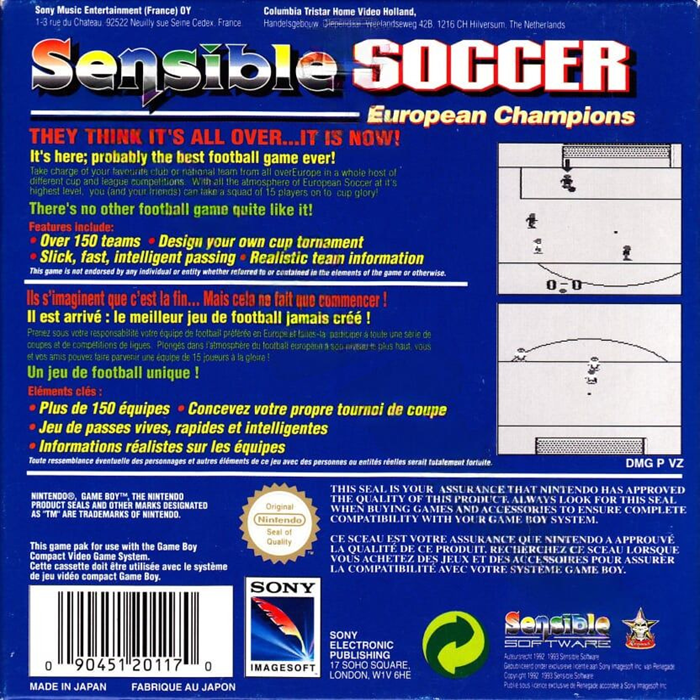 Sensible Soccer - European Champions — box-2D-back (EU)