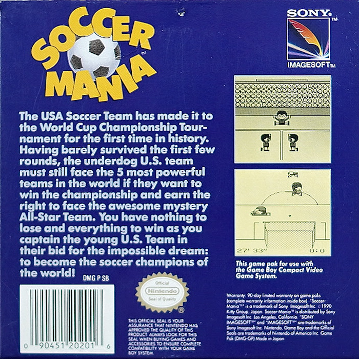 Soccer Mania — box-2D-back (US)