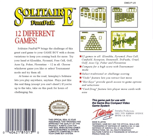 Solitaire FunPak — box-2D-back (US)