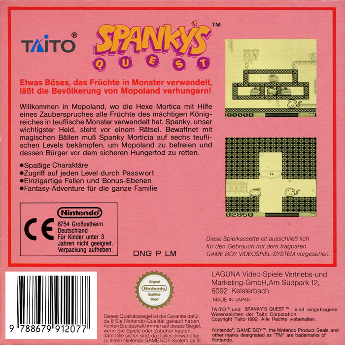 Spanky's Quest — box-2D-back (EU)