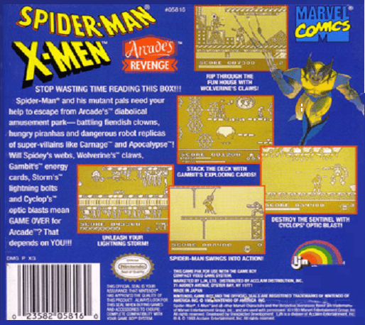 Spider-Man : X-Men — box-2D-back (US)