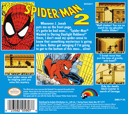 Spider-Man 2 — box-2D-back (US)