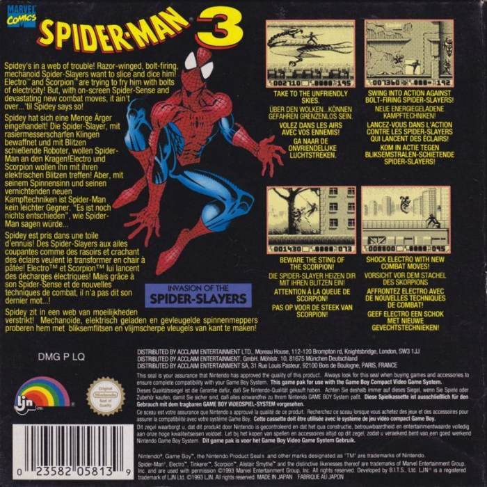 Spider-Man 3 : Invasion of the Spider-Slayers — box-2D-back (EU)