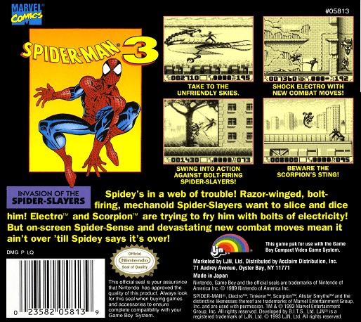 Spider-Man 3 : Invasion of the Spider-Slayers — box-2D-back (US)