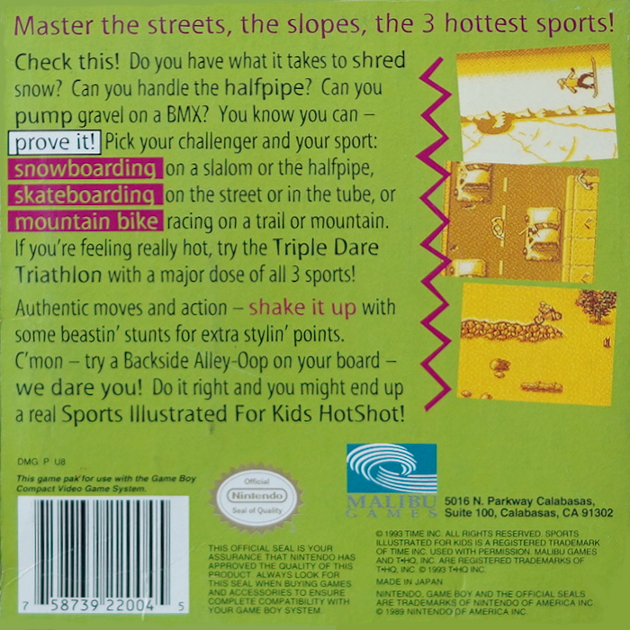 Sports Illustrated For Kids - The Ultimate Triple Dare! — box-2D-back (US)