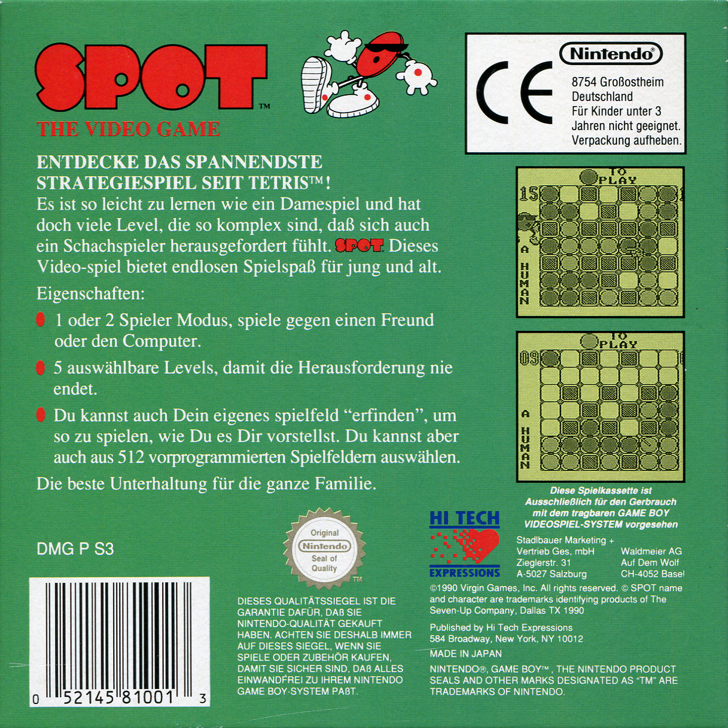 Spot - The Video Game! — box-2D-back (DE)