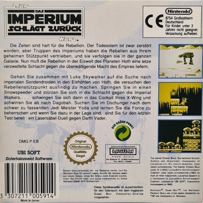 Star Wars : The Empire Strikes Back — box-2D-back (DE)