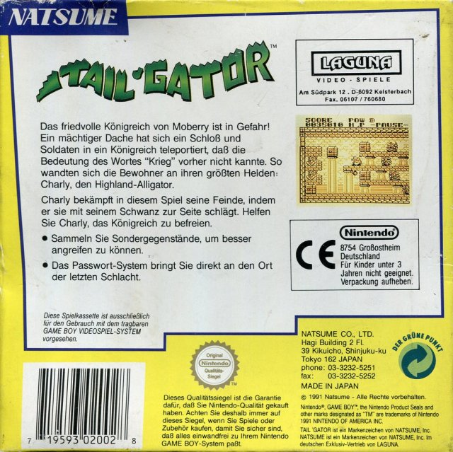 Tail 'Gator — box-2D-back (DE)