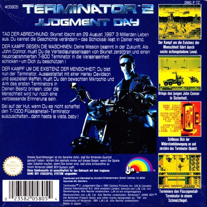 Terminator 2 - Judgment Day — box-2D-back (DE)
