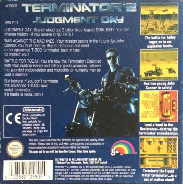 Terminator 2 - Judgment Day — box-2D-back (EU)