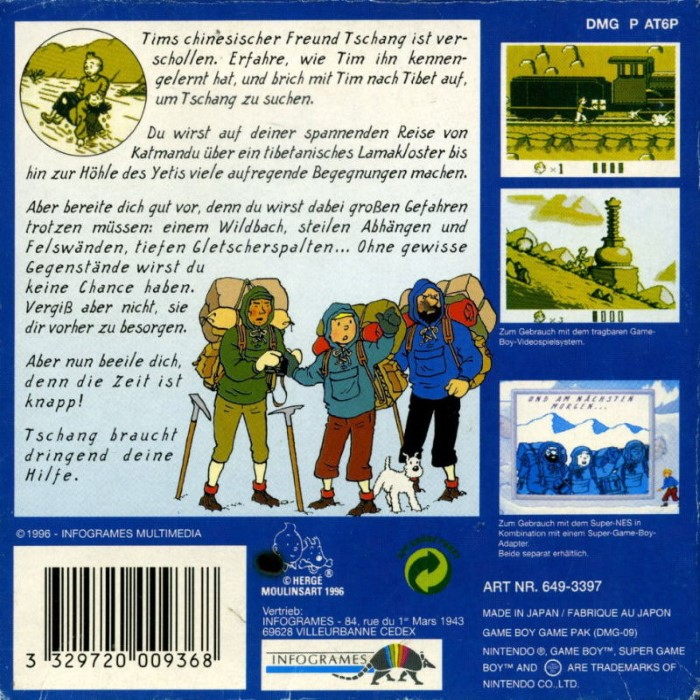 Tintin In Tibet — box-2D-back (DE)
