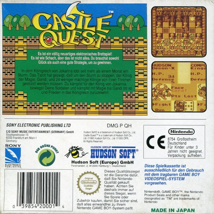 Castle Quest — box-2D-back (DE)