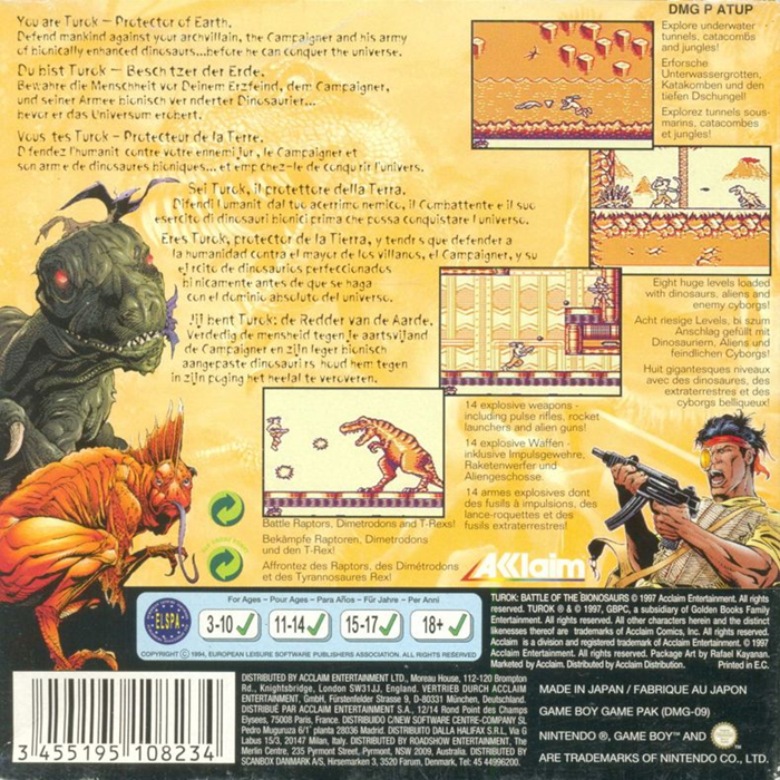 Turok : Battle of the Bionosaurs — box-2D-back (EU)