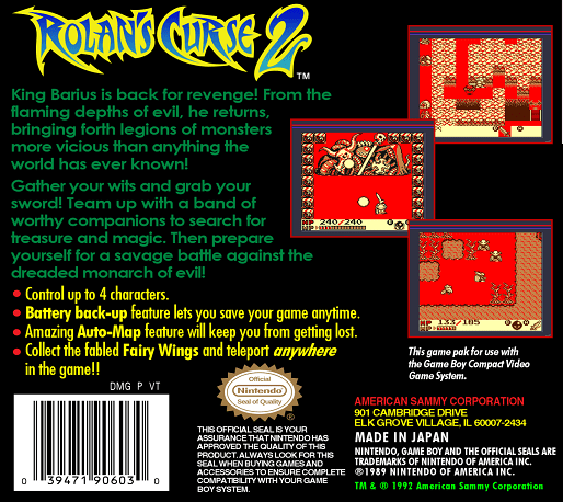 Rolan's Curse 2 — box-2D-back (US)