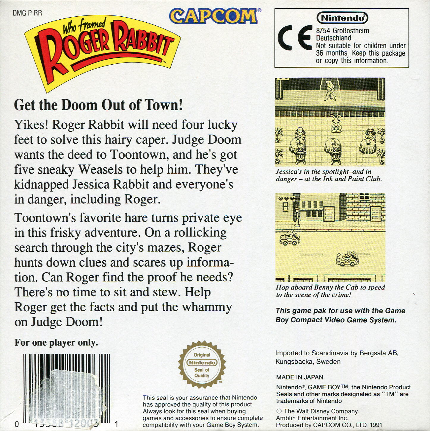 Who Framed Roger Rabbit? — box-2D-back (EU)