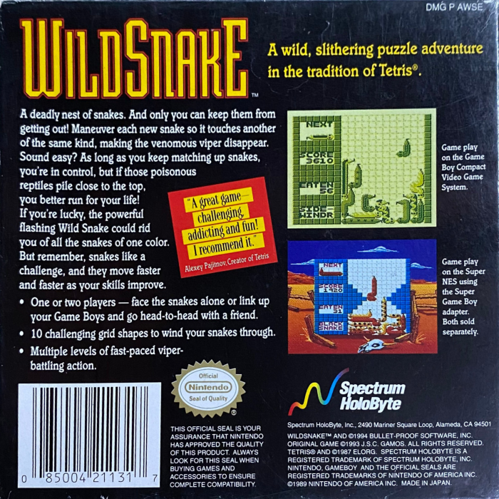WildSnake — box-2D-back (US)