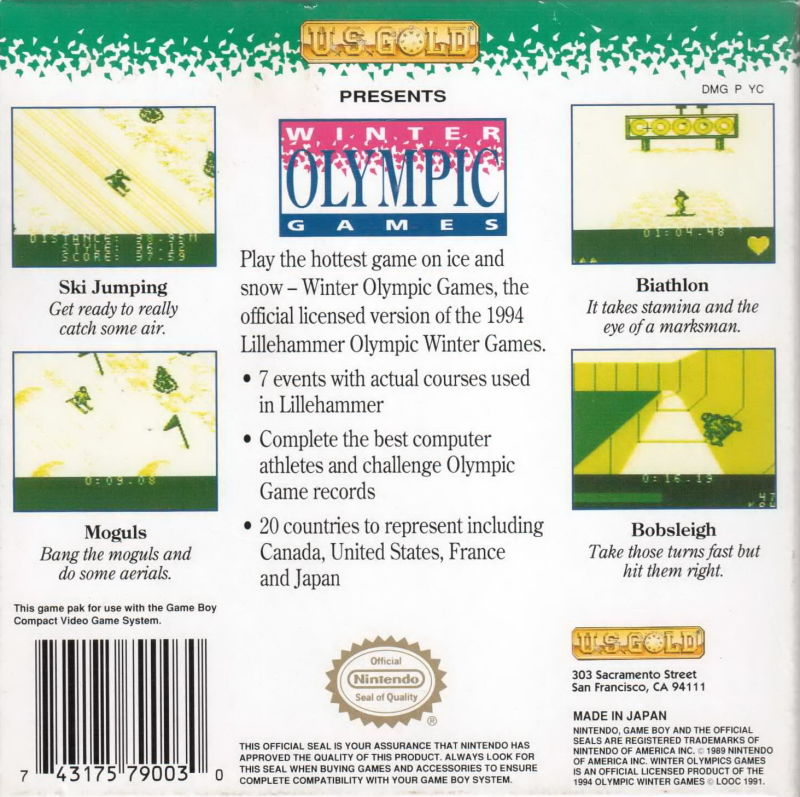 Xvii Olympic Winter Games, The - Lillehammer 1994 — box-2D-back (US)