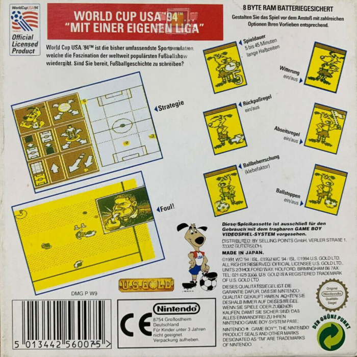 World Cup Usa '94 — box-2D-back (DE)