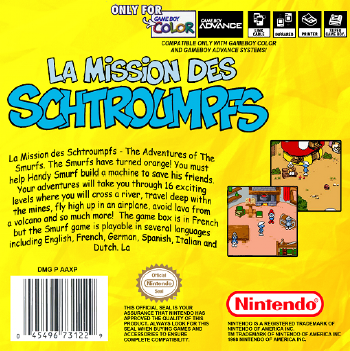Adventures Of The Smurfs, The — box-2D-back (FR)