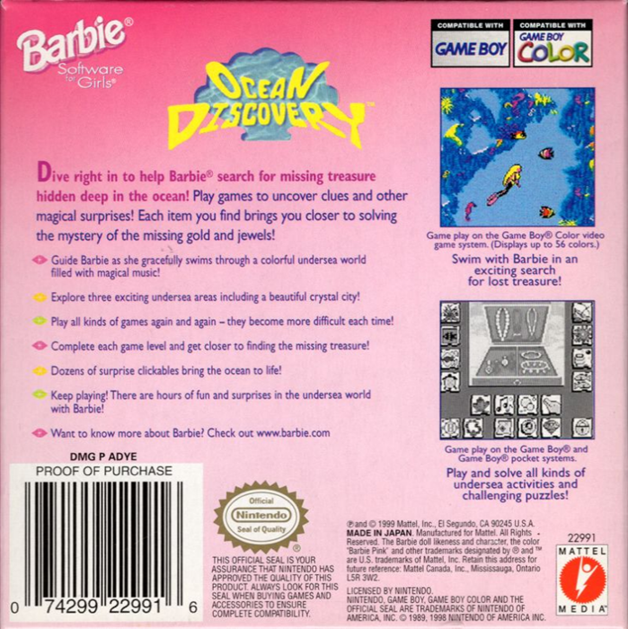 Barbie - Chasse Au Tresor Sous-marine — box-2D-back (US)