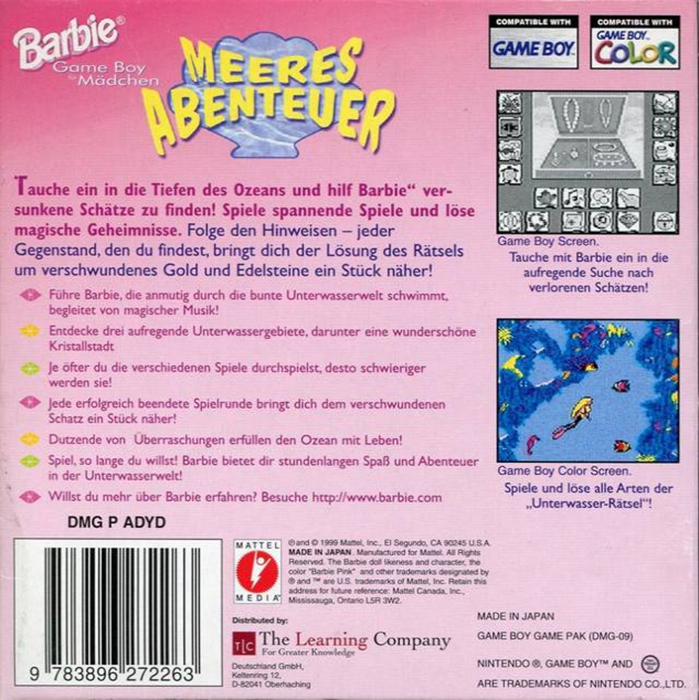 Barbie - Chasse Au Tresor Sous-marine — box-2D-back (DE)