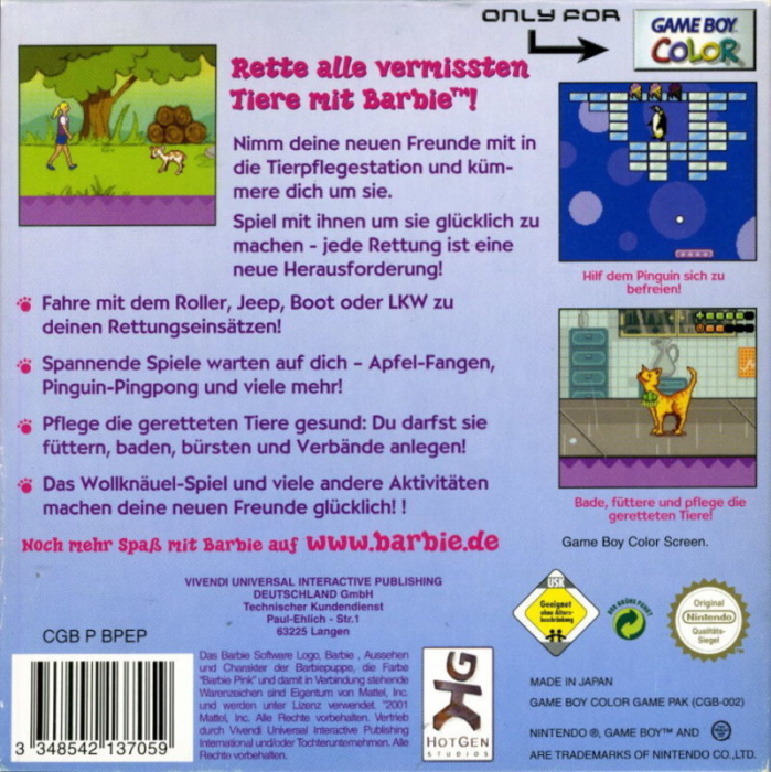 Barbie : Pet Rescue — box-2D-back (DE)