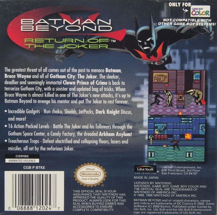 Batman of the Future : Return of the Joker — box-2D-back (US)