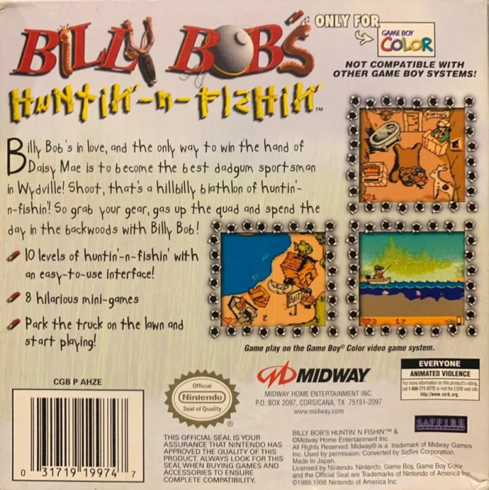 Billy Bob's Huntin' 'n' Fishin' — box-2D-back (US)