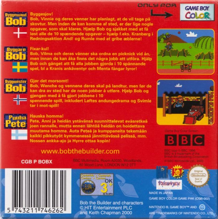 Bob the Builder : Fix it Fun! — box-2D-back (EU)